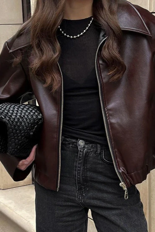 Fashion PU Leather Biker Jacket - Image 2