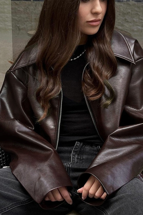 Fashion PU Leather Biker Jacket - Image 3