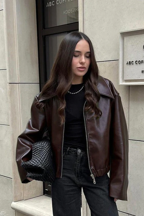 Fashion PU Leather Biker Jacket - Image 4