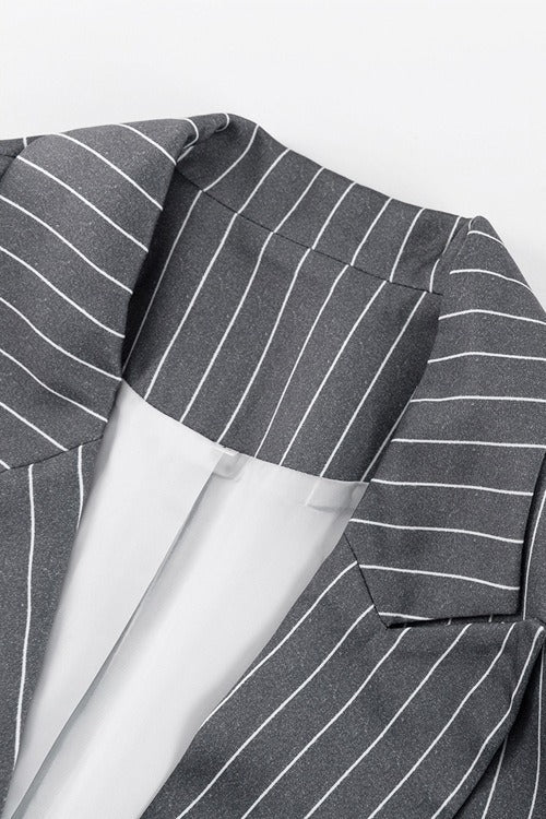Fashion Striped Suit Blazer Two Piece Set - Image 5