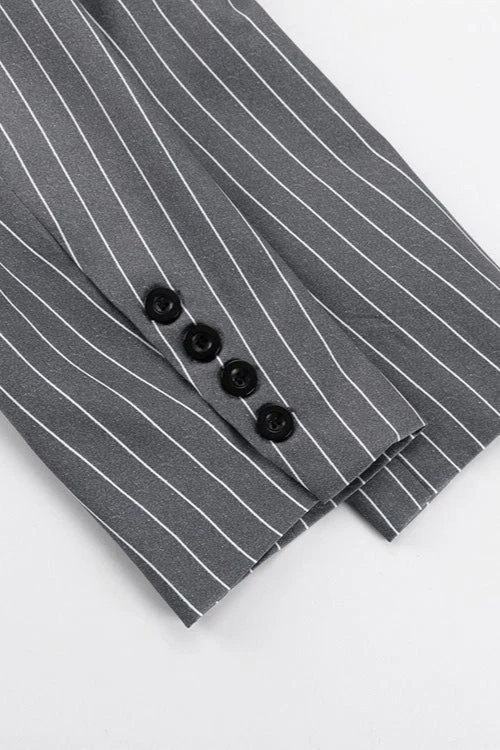 Fashion Striped Suit Blazer Two Piece Set - Image 6