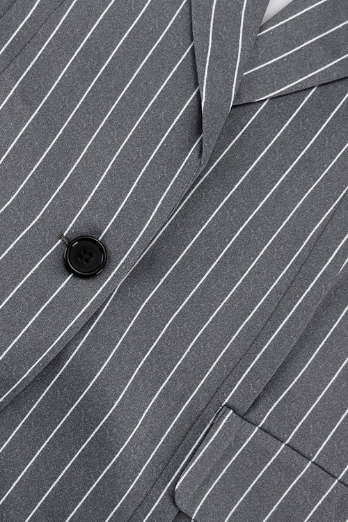 Fashion Striped Suit Blazer Two Piece Set - Image 7