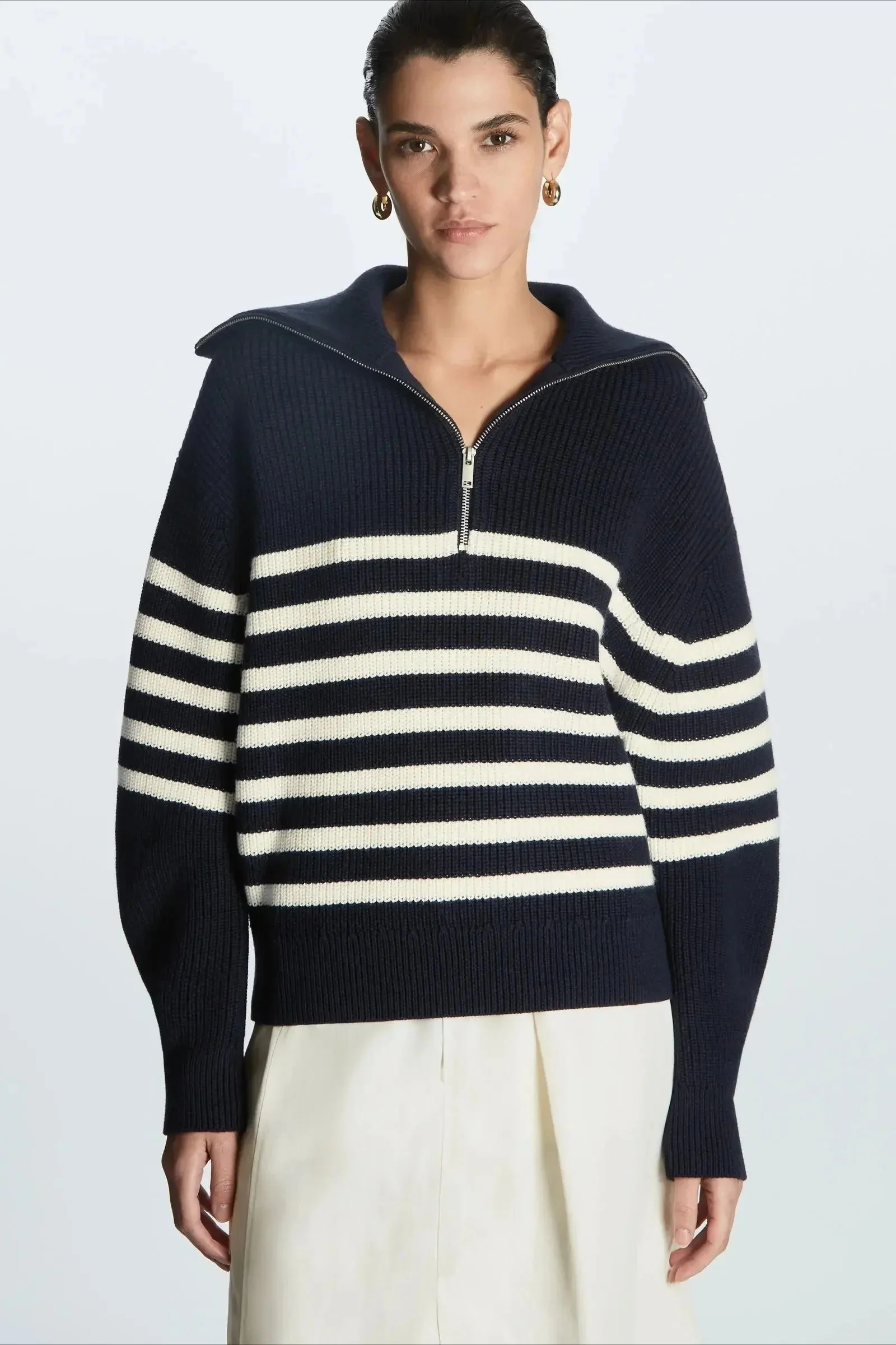 Fashion Wool Blend Open Collar Sweater - Image 17