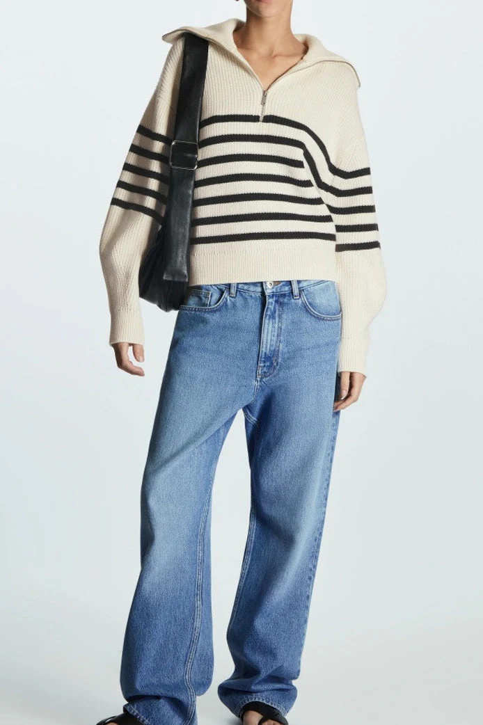 Fashion Wool Blend Open Collar Sweater - Image 7