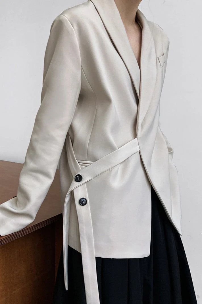 Fashionable Draped Apple Collar Blazer - Image 10