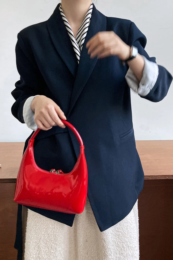 Fashionable Draped Apple Collar Blazer - Image 5