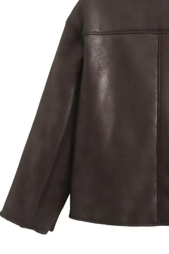 Faux Shearling Lined Loose Jacket - Image 6