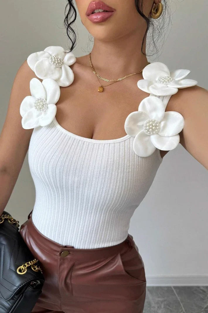 Floral Applique Knit Top - Image 2