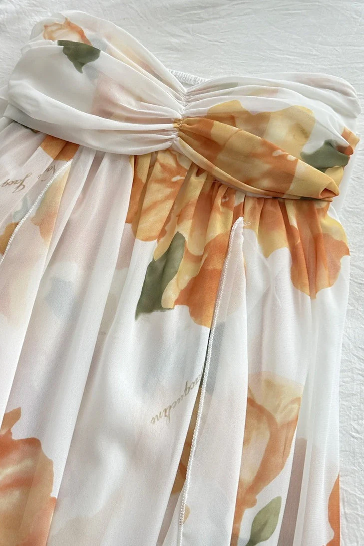 Floral Backless Halter Maxi Dress - Image 5