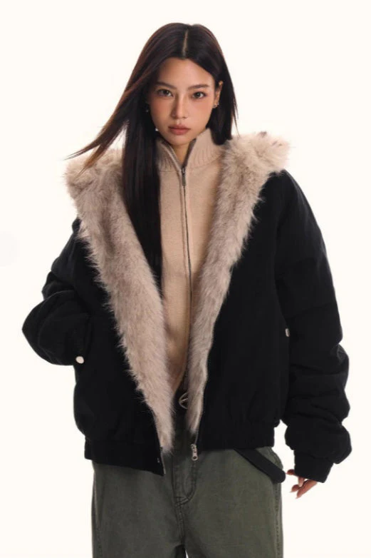 Fur Hooded Insulated Jacket - Image 2