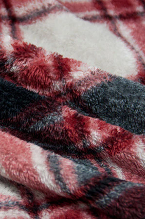 Fuzzy Plaid Hooded Short Sleeve Coat - Image 6