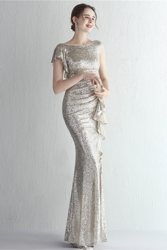 Glitter High Neck Mermaid Slit Formal Dress - Image 15