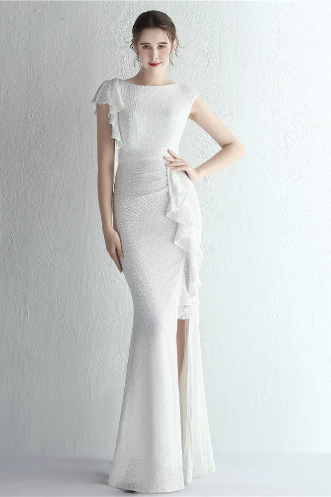 Glitter High Neck Mermaid Slit Formal Dress - Image 19