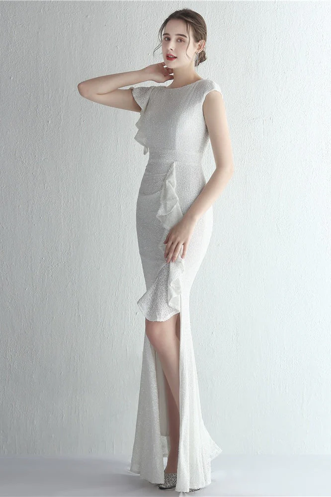 Glitter High Neck Mermaid Slit Formal Dress - Image 20