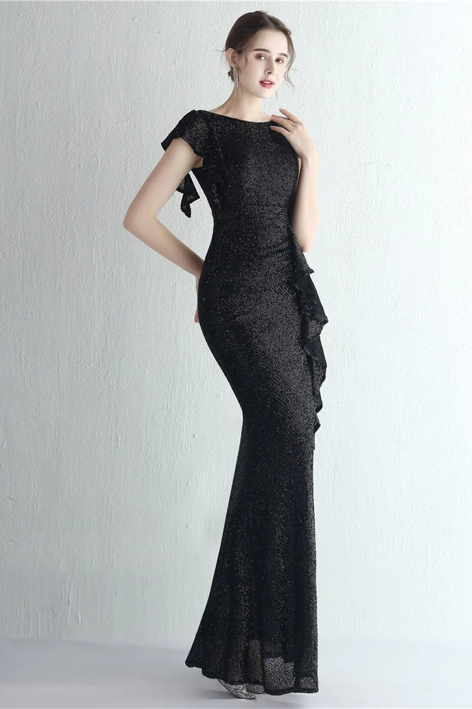 Glitter High Neck Mermaid Slit Formal Dress - Image 27