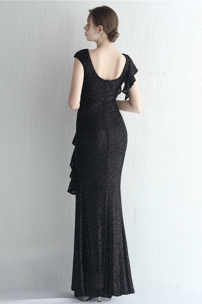Glitter High Neck Mermaid Slit Formal Dress - Image 30