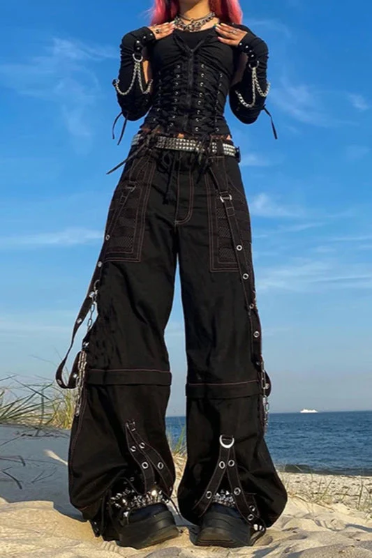 Gothic Wide Leg Cargo Jeans - Image 10