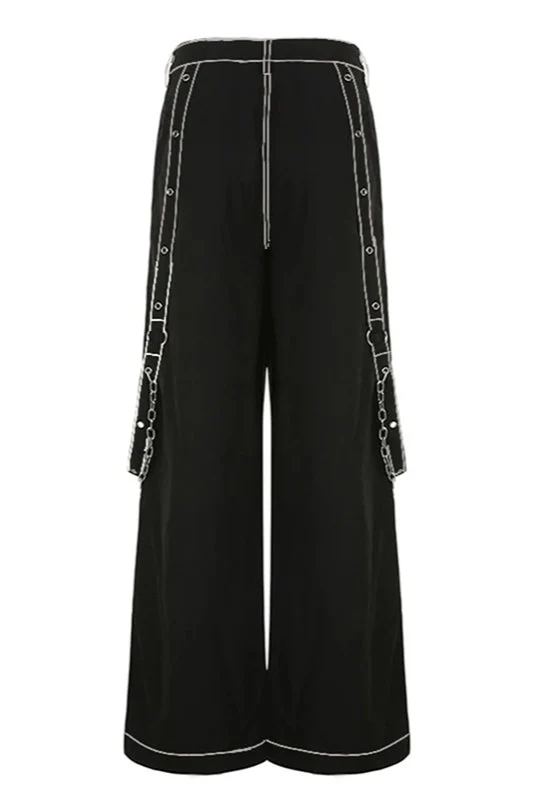 Gothic Wide Leg Cargo Jeans - Image 4