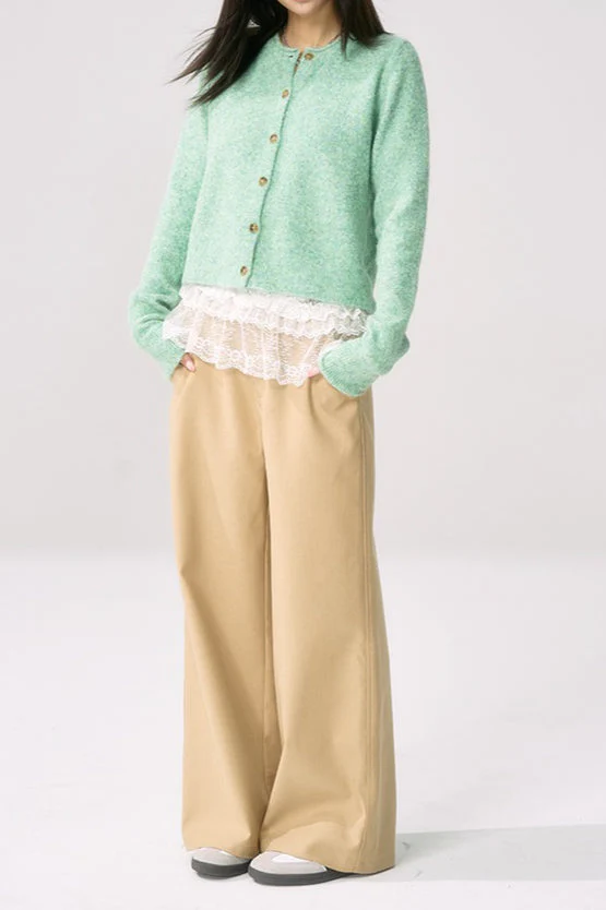 Green Roll Sleeve Cardigan - Image 9