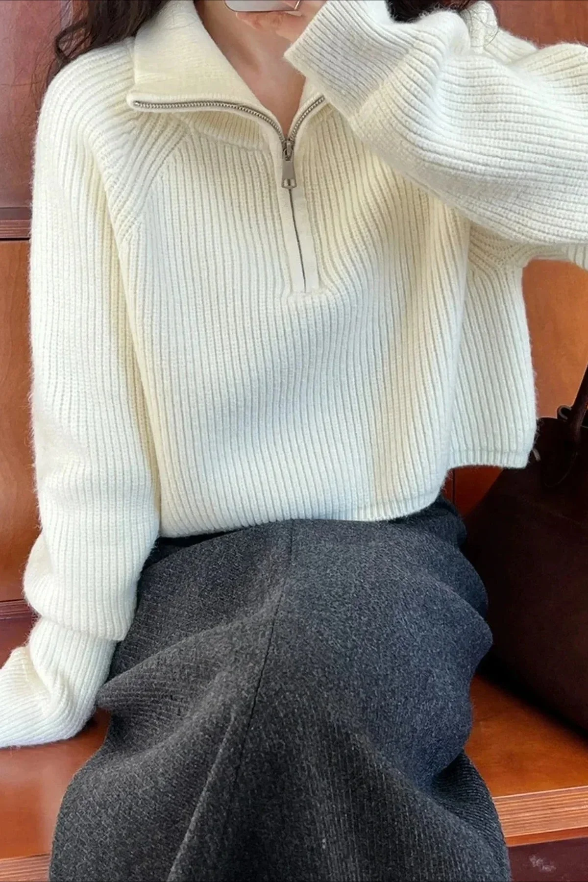 Half Zip Knit Turtleneck Sweater - Image 27
