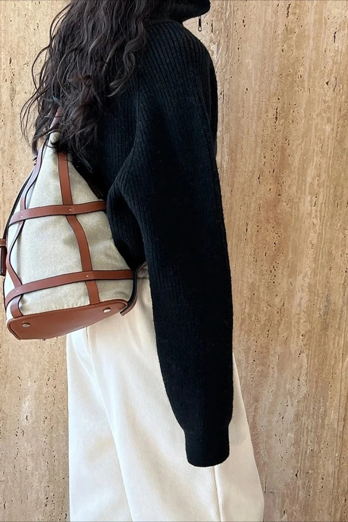 Half Zip Knit Turtleneck Sweater - Image 36