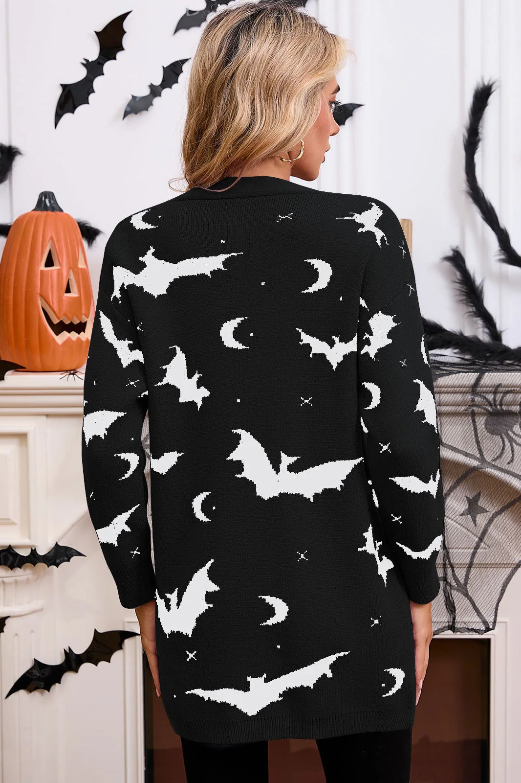 Halloween Bat Jacquard Knit Sweater - Image 14