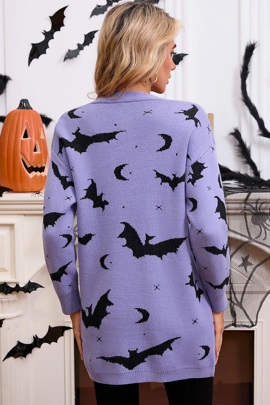 Halloween Bat Jacquard Knit Sweater - Image 21