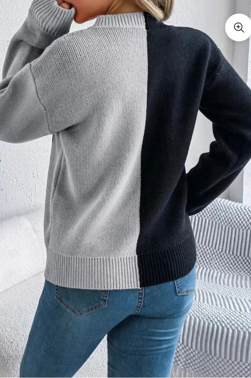 Halloween Ghost Pumpkin Colorblock Sweater - Image 5