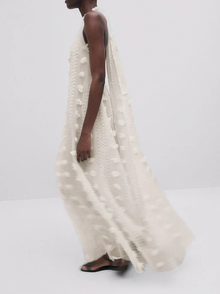 Halter Floral Mesh Patchwork Boho Dress - Image 11
