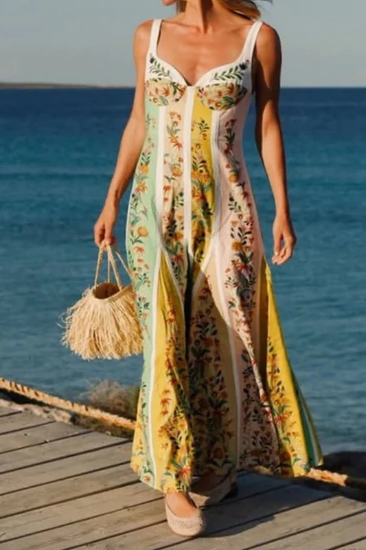 Halter Floral Printed Boho Dress - Image 9