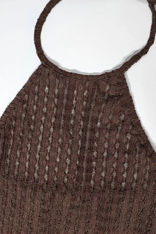 Halter Neck Bodycon Maxi Sweater Dress - Image 7