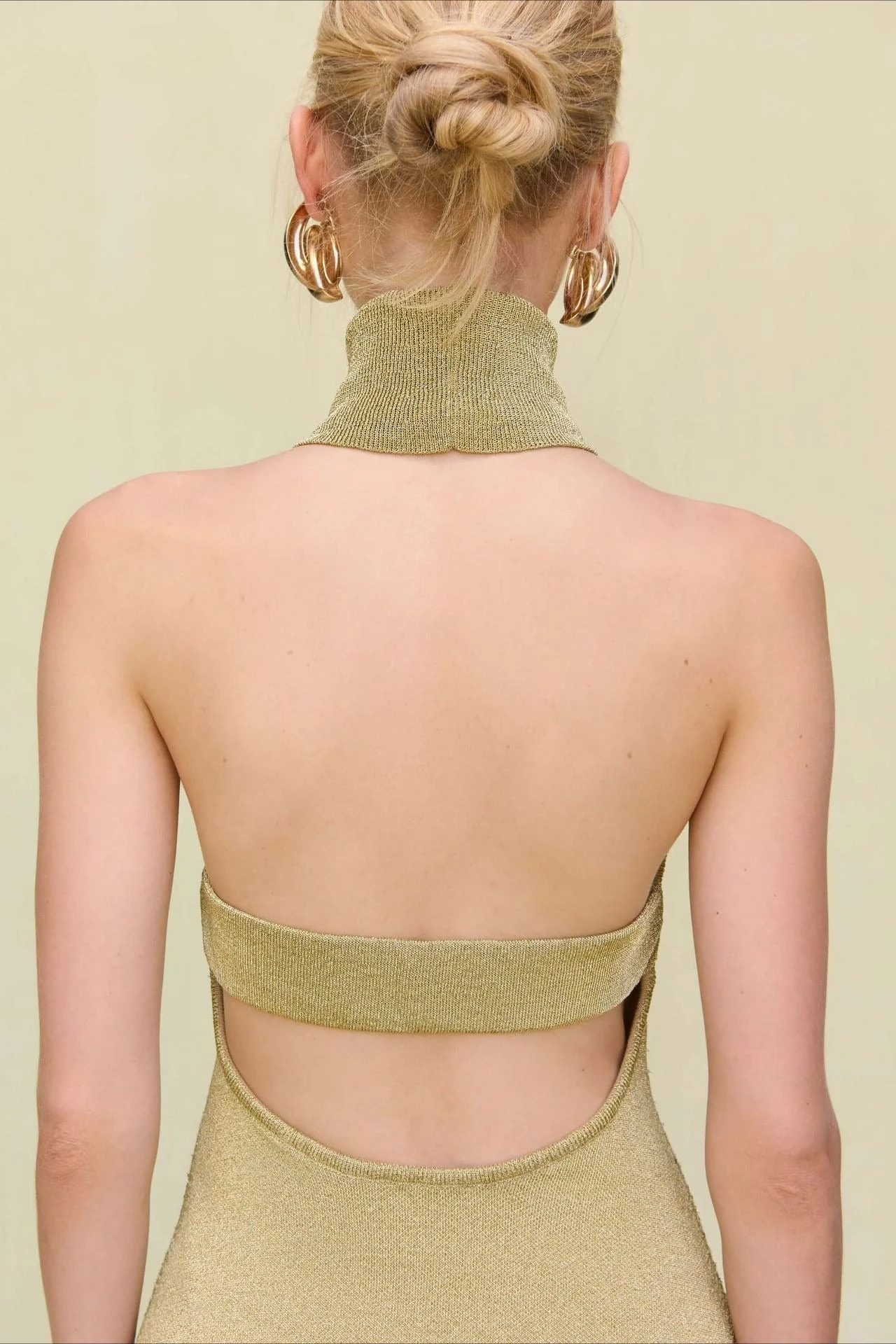 Halter Turtleneck Knit Sweater Dress - Image 8