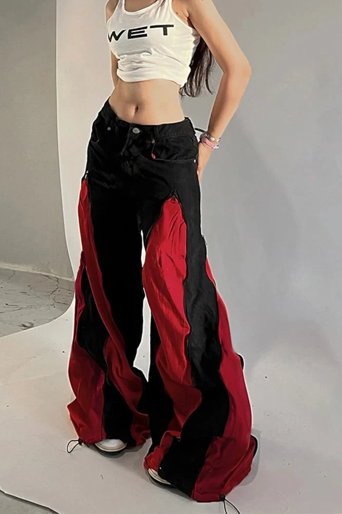 Harajuku Patchwork Wide Fit Jeans - Image 18