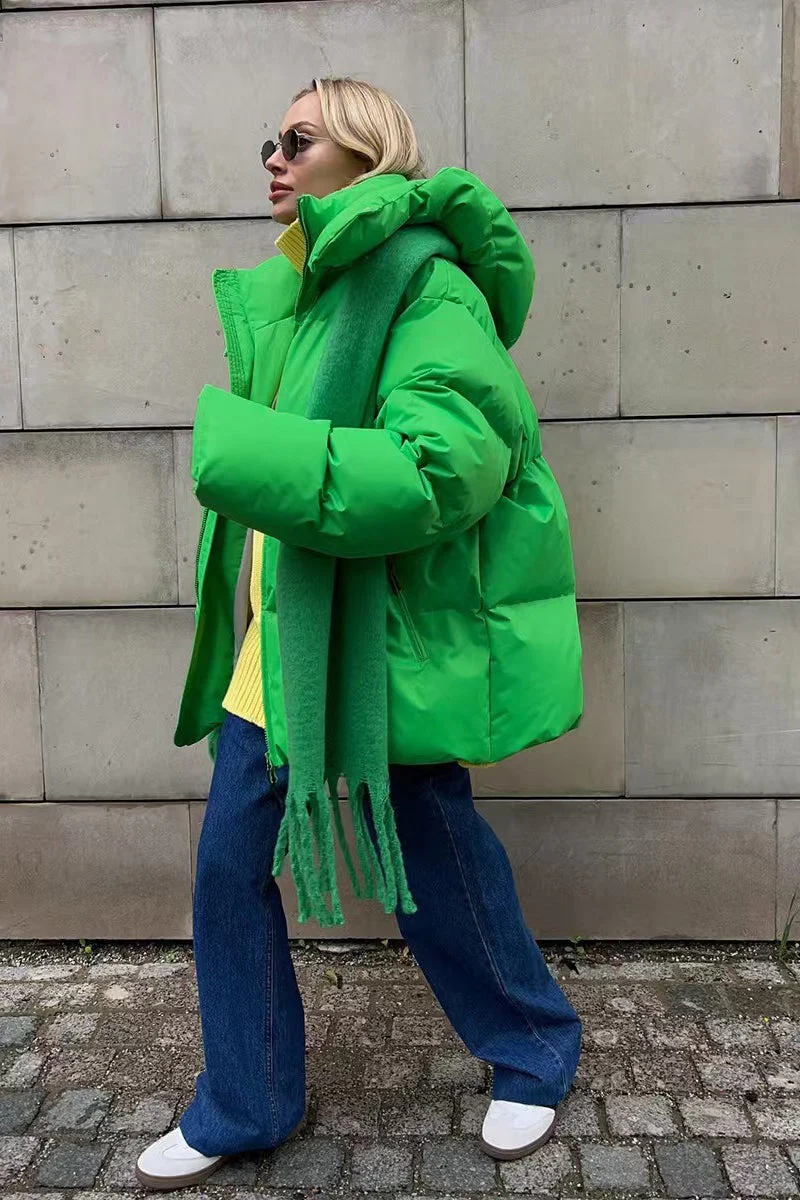 Heavy Duty Zipped Hooded Puffer Jacket - Image 8