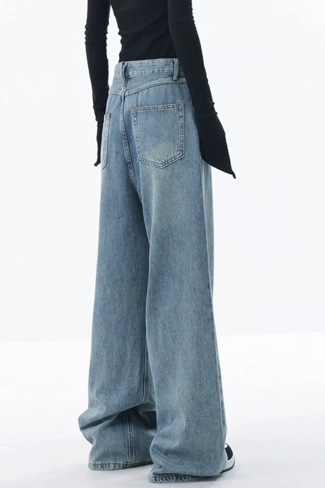 High Rise Embroidered Wide Leg Jeans - Image 7