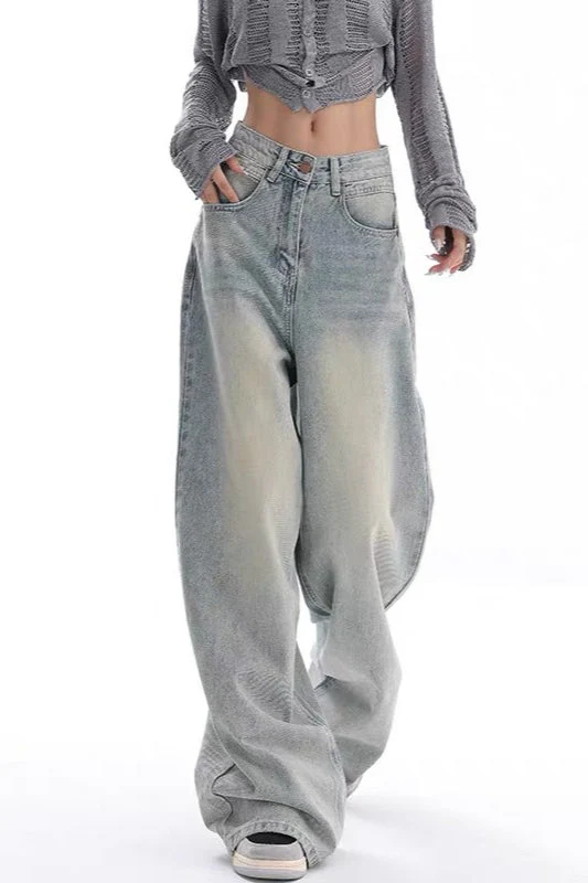 High Waist Draped Gradient Ripped Jeans - Image 10