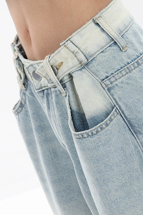High Waist Draped Gradient Ripped Jeans - Image 15