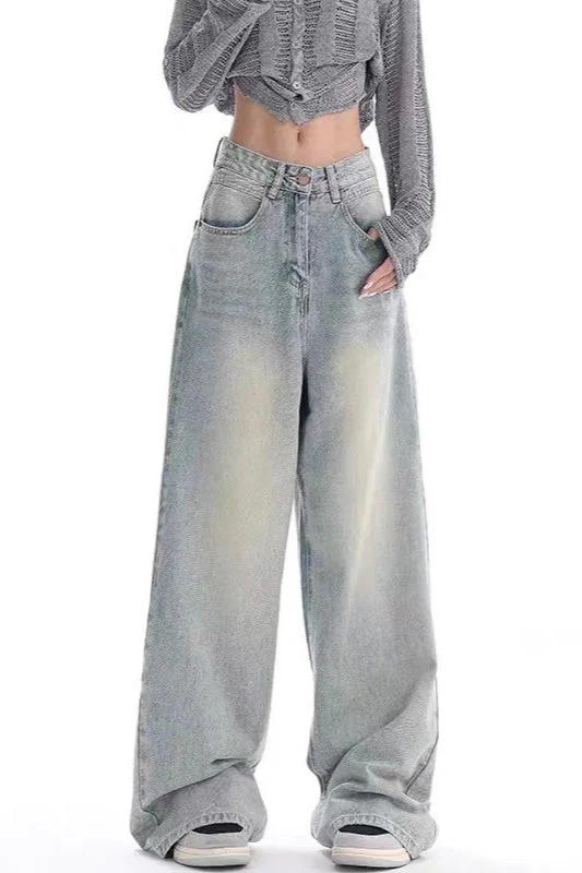 High Waist Draped Gradient Ripped Jeans - Image 5