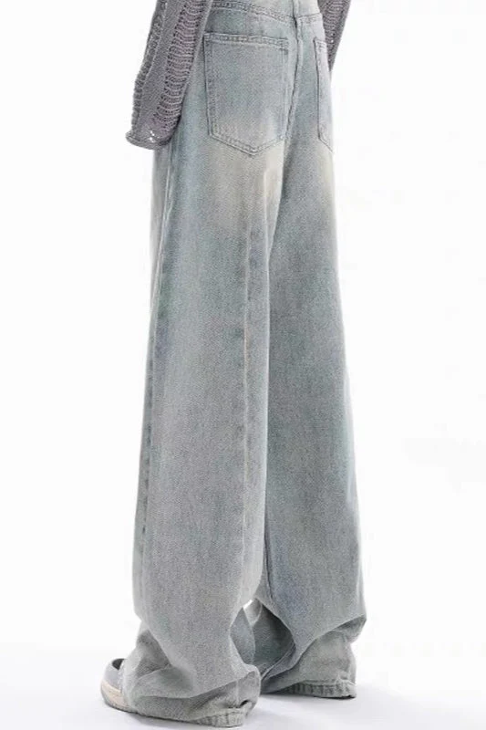 High Waist Draped Gradient Ripped Jeans - Image 8