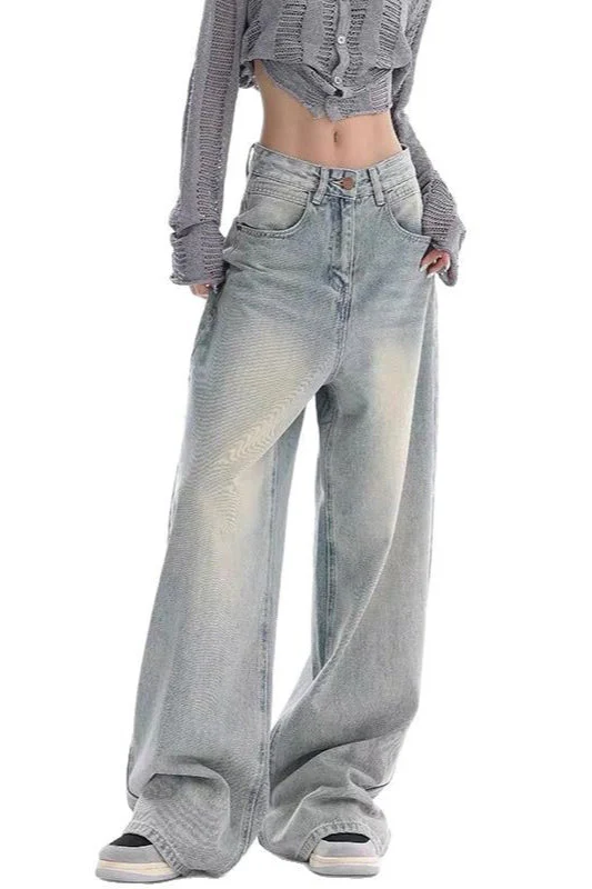 High Waist Draped Gradient Ripped Jeans - Image 9