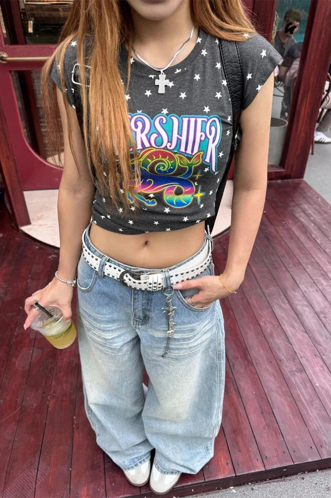 High Waist Embroidered Wide Leg Jeans - Image 15