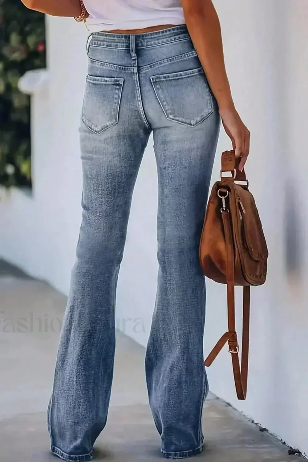 High Waist Flared Denim Jeans - Image 20