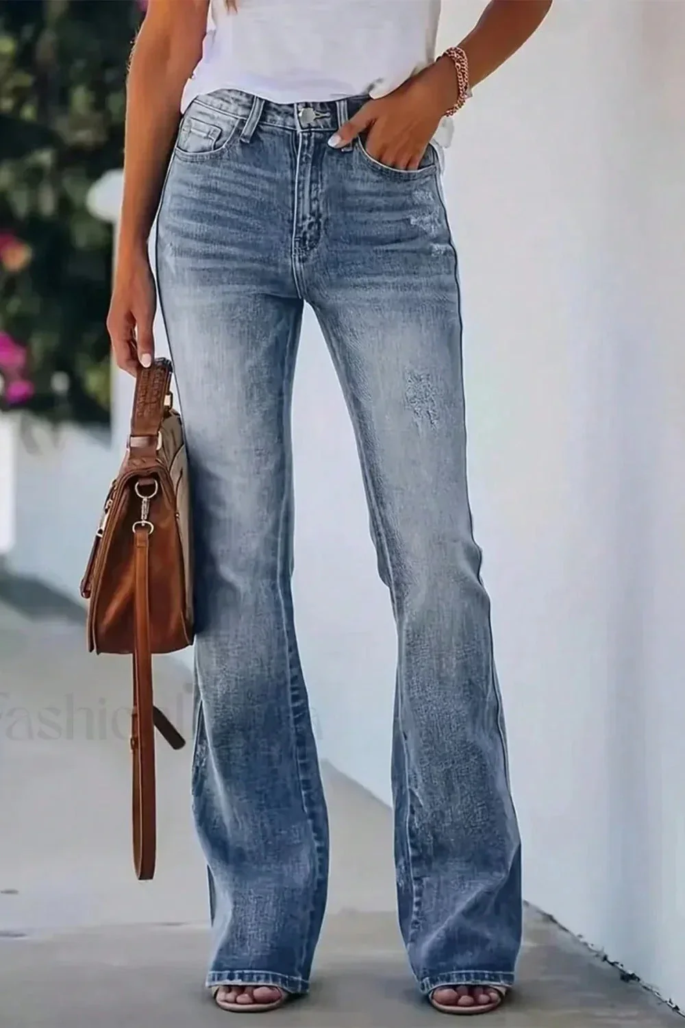 High Waist Flared Denim Jeans - Image 21