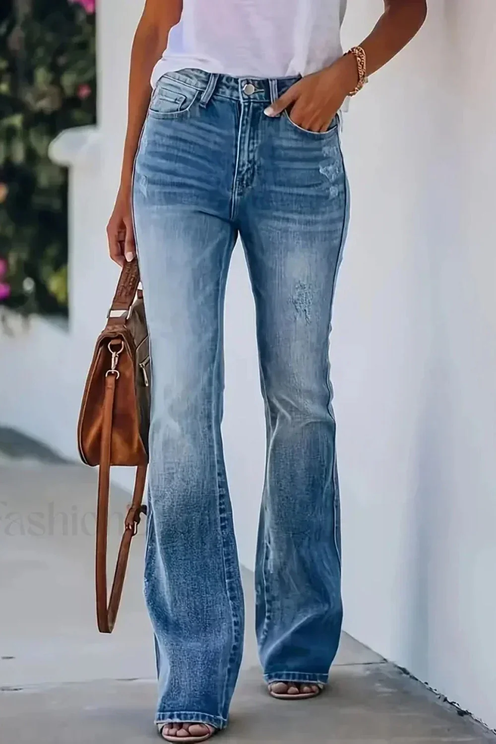 High Waist Flared Denim Jeans - Image 28
