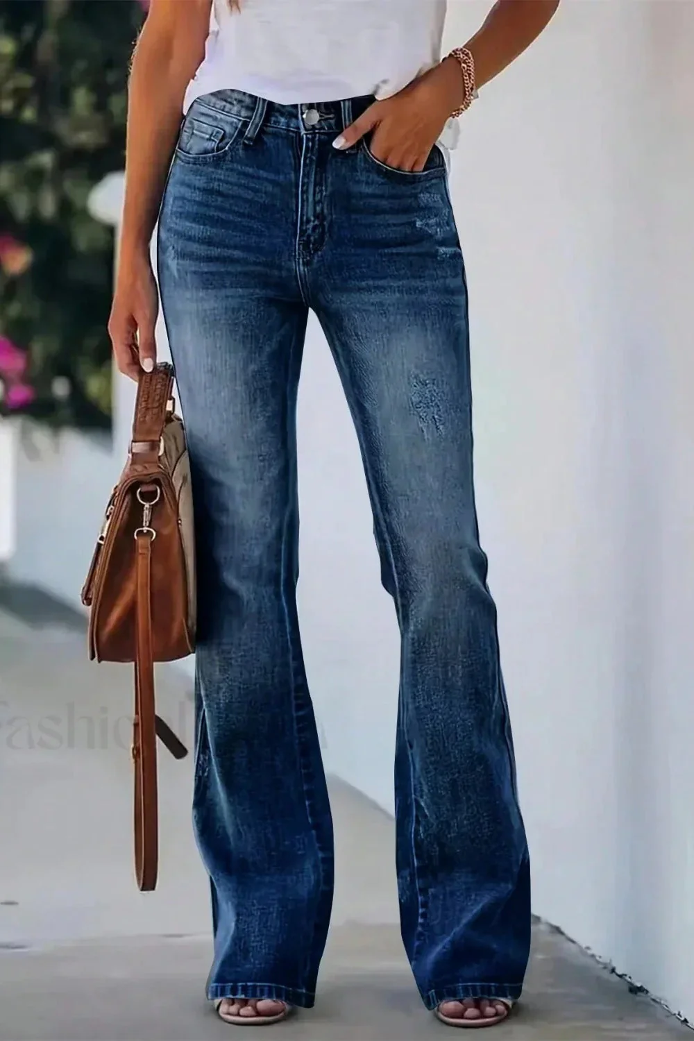 High Waist Flared Denim Jeans - Image 7