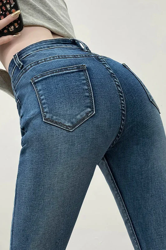 High Waist Skinny Pencil Jeans - Image 8