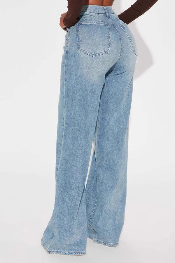 High Waist Straight Leg Jeans - Image 3