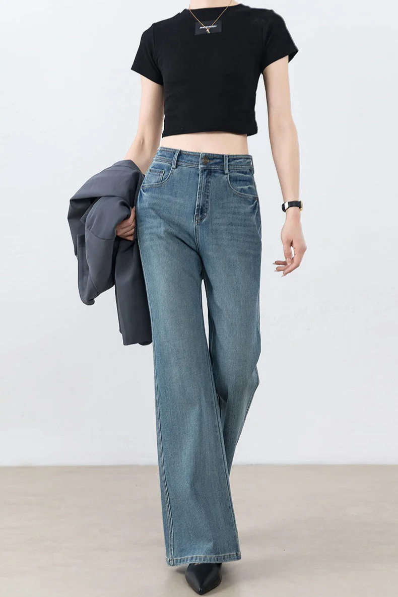 High Waist Tencel Stretch Flared Jeans - Image 4