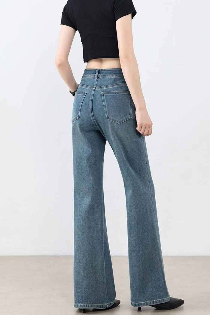 High Waist Tencel Stretch Flared Jeans - Image 6