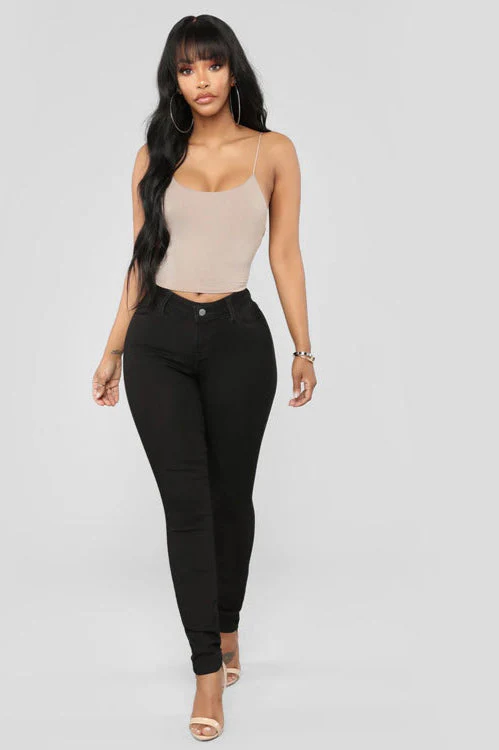 High Waist White Skinny Jeans - Image 20
